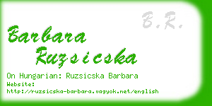 barbara ruzsicska business card